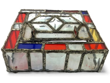 Handmade Leaded Stained Glass Box With Lid