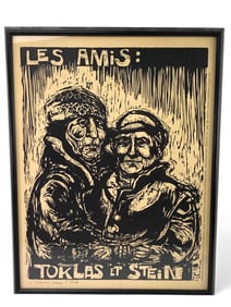 Marlene E. Miller Woodcut Print Les Amis