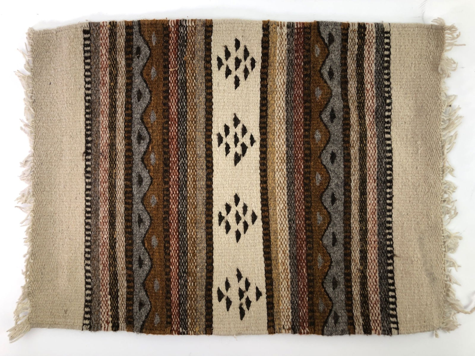 Hand Woven Zapotec Style Wool Rug 20 X 15.5 (1 of 5)