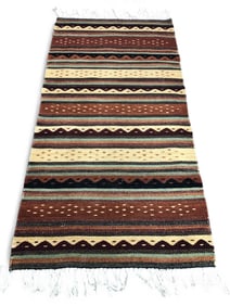 Handwoven Wool Southwestern Style Rug 30 X 57.5