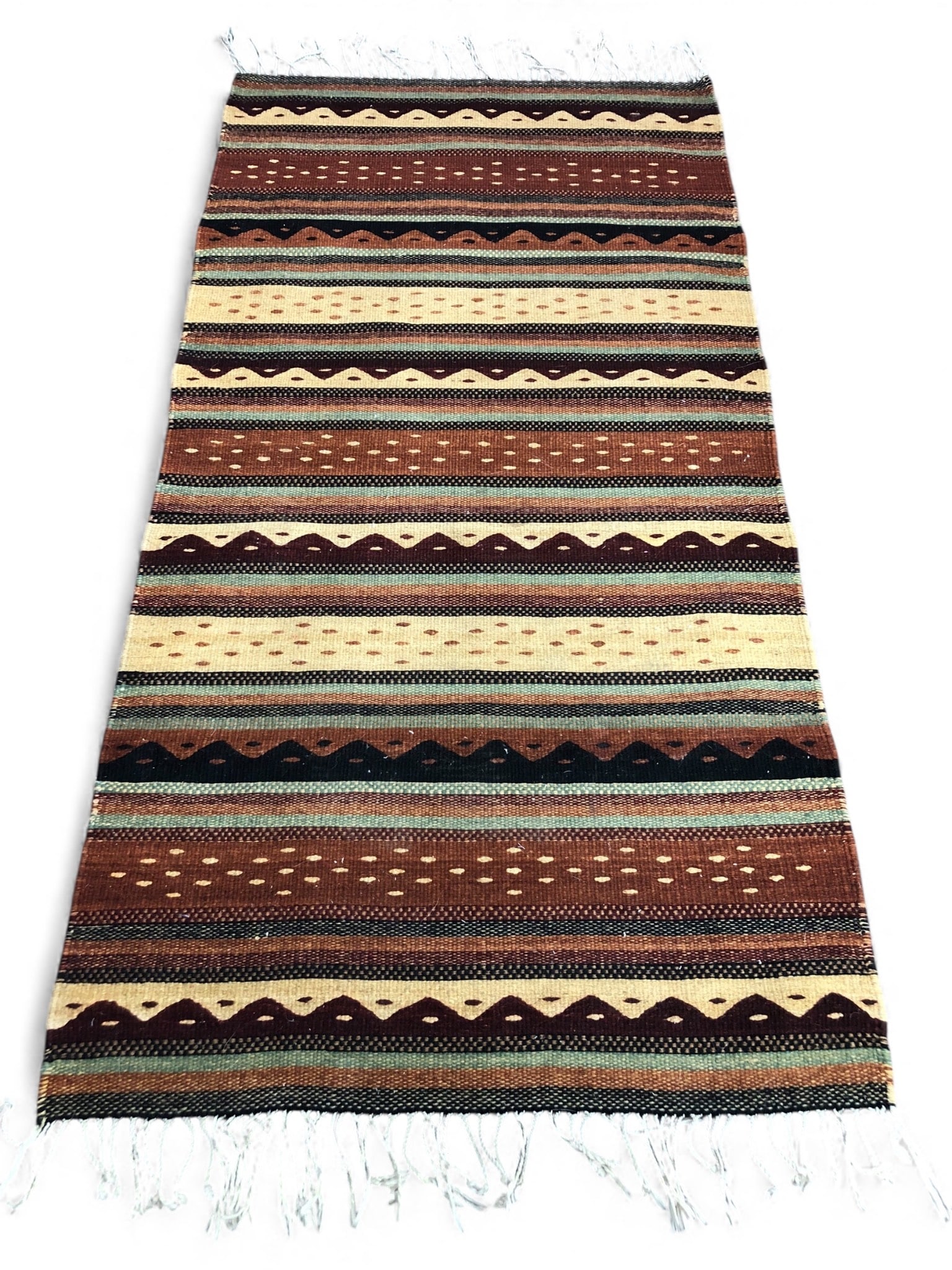Handwoven Wool Southwestern Style Rug 30 X 57.5 (1 of 4)