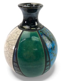 Signed Sergio Naduville Pottery Vase 6 Tall