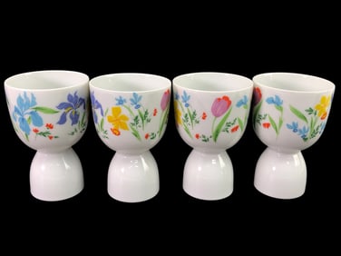 Heinrich Germany Floral Egg Cups Set Of 4
