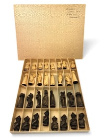 32-Piece German Carved Wooden Chess Set