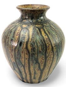 Leftwich Folk Pottery Drip Glaze Vase 2002
