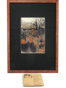 Ann Leech Mixed Media Framed Artwork 15.5 X 22