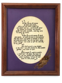 Vtg Signed “When I’m An Old Woman?? Framed Quote
