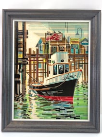 MCM Decoupage Tissue Paper Collage Artwork