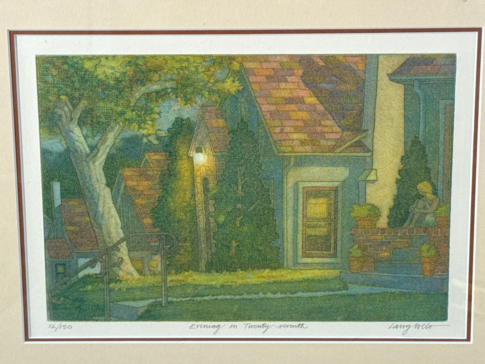 Larry Welo Signed Etching Evening On 27th (1 of 7)