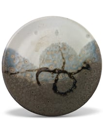 Signed Pottery Plate With Wine Quote