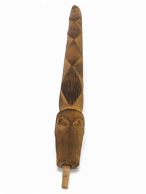 Hand Carved Wood Tribal Sculpture Rod
