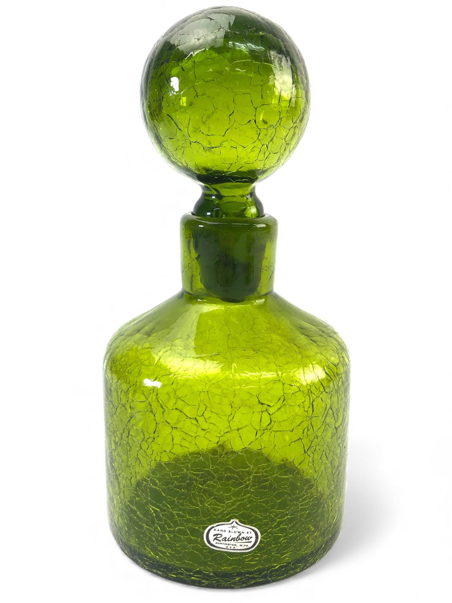 MCM Rainbow Crackle Glass Decanter With Stopper (1 of 9)