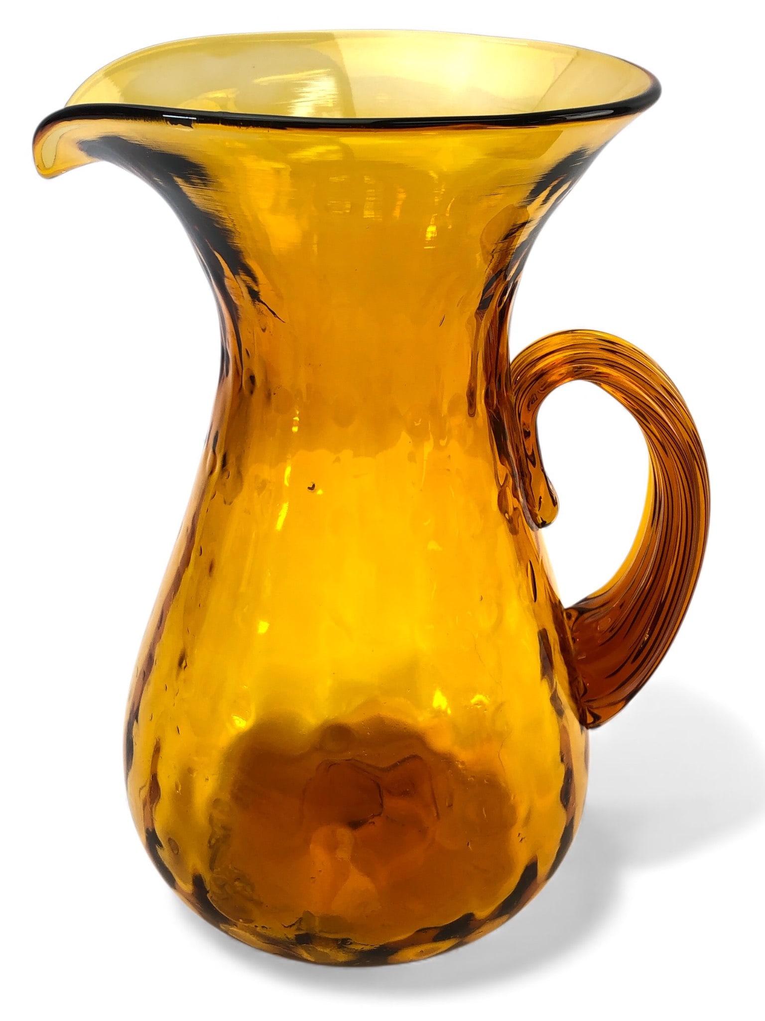 MCM Blenko #6919 Amber Optic Dot Pitcher (1 of 7)