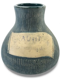 Rare Antique Red Wing Union Stoneware Cemetery Vase