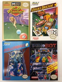 4 NES Games Side Pocket, Vegas Dream, Pin Bot & Rollerball