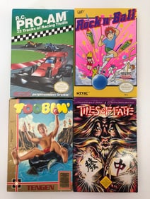 4 NES Games R.C. Pro-am, Rock n Ball, Tiles of Fate & Toobin’