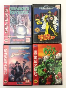 Sega Genesis Game Lot: Dragons Revenge, Dick Tracy, The Ooze & Young Indiana Jones