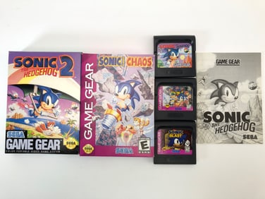 Sega Game Gear Sonic Lot W/ Manuals & Boxes