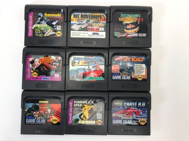 9 Sega Game Gear Racing Cartridges