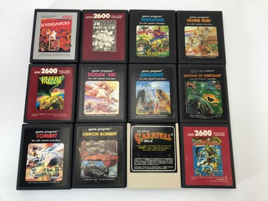 12 Atari 2600 Game Cartridges Collection