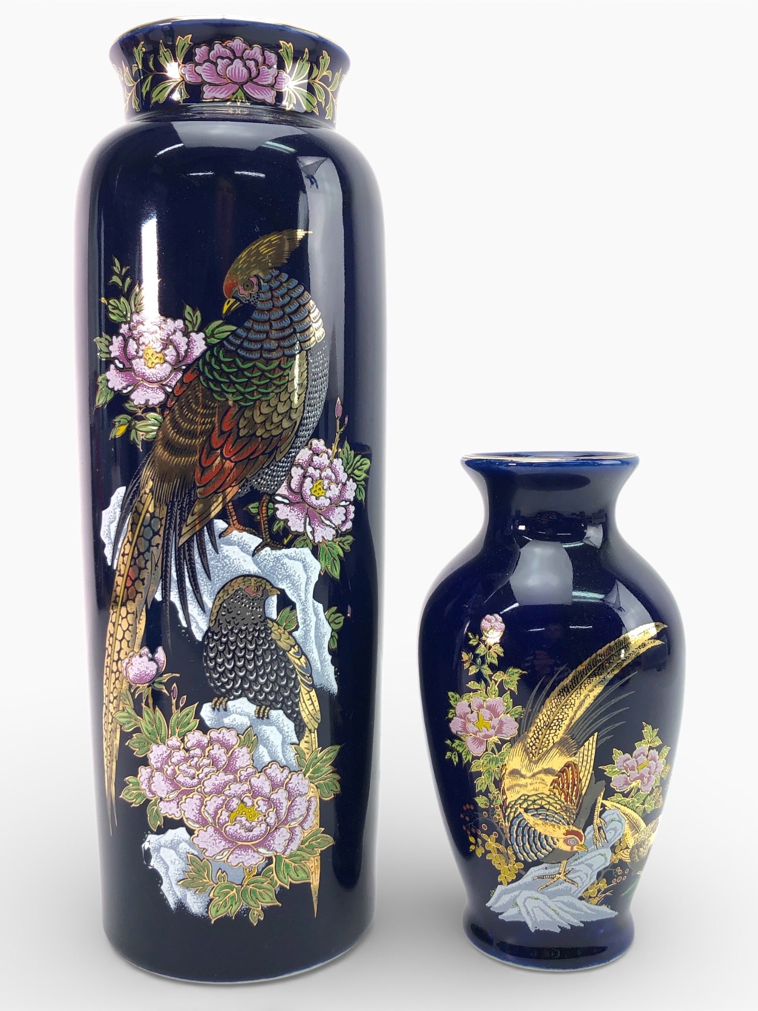 Japanese Kutani Vases W/ Bird Motifs (1 of 11)