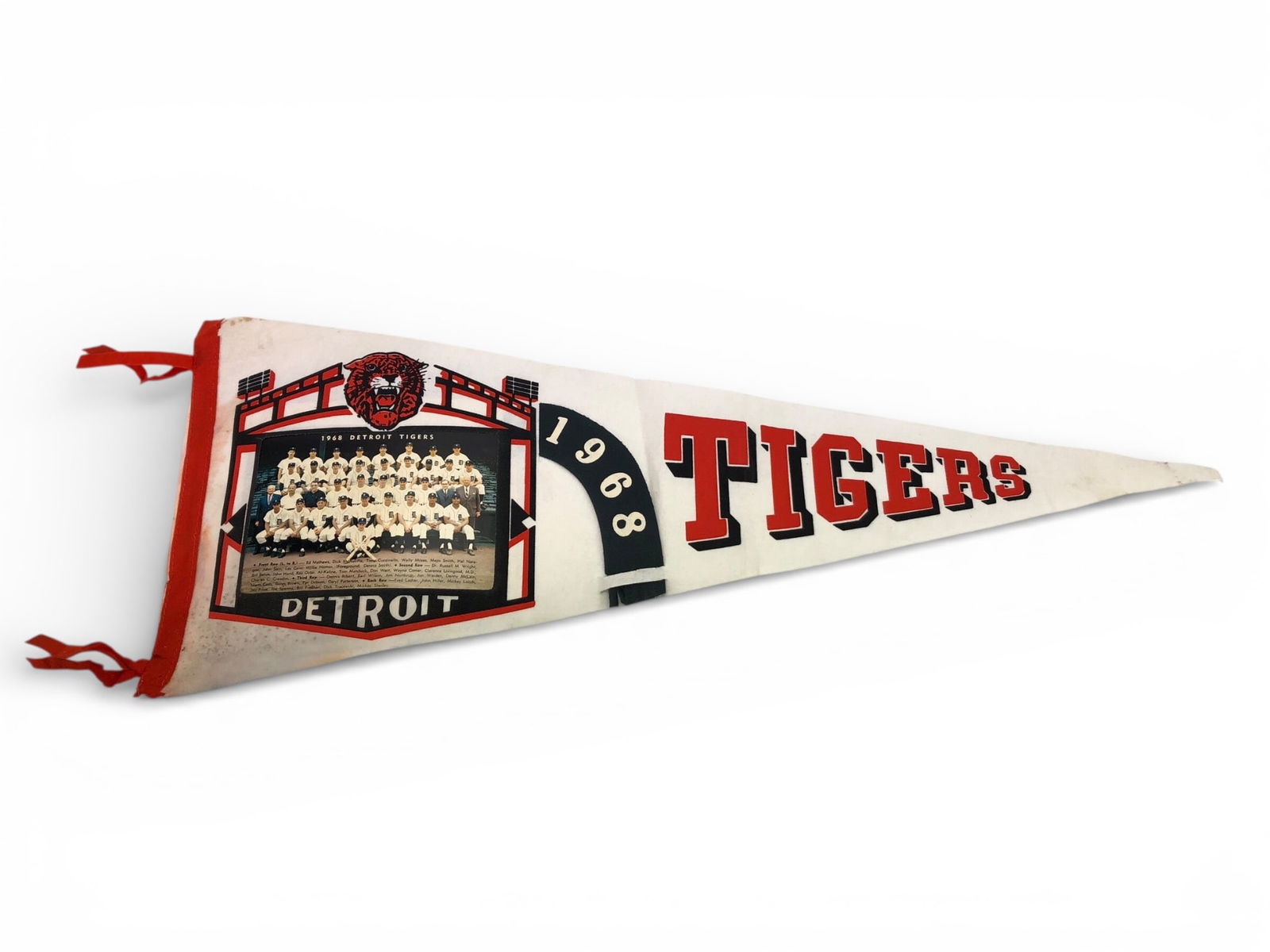 Vtg Detroit Tigers Baseball 1968 Pennant (1 of 10)