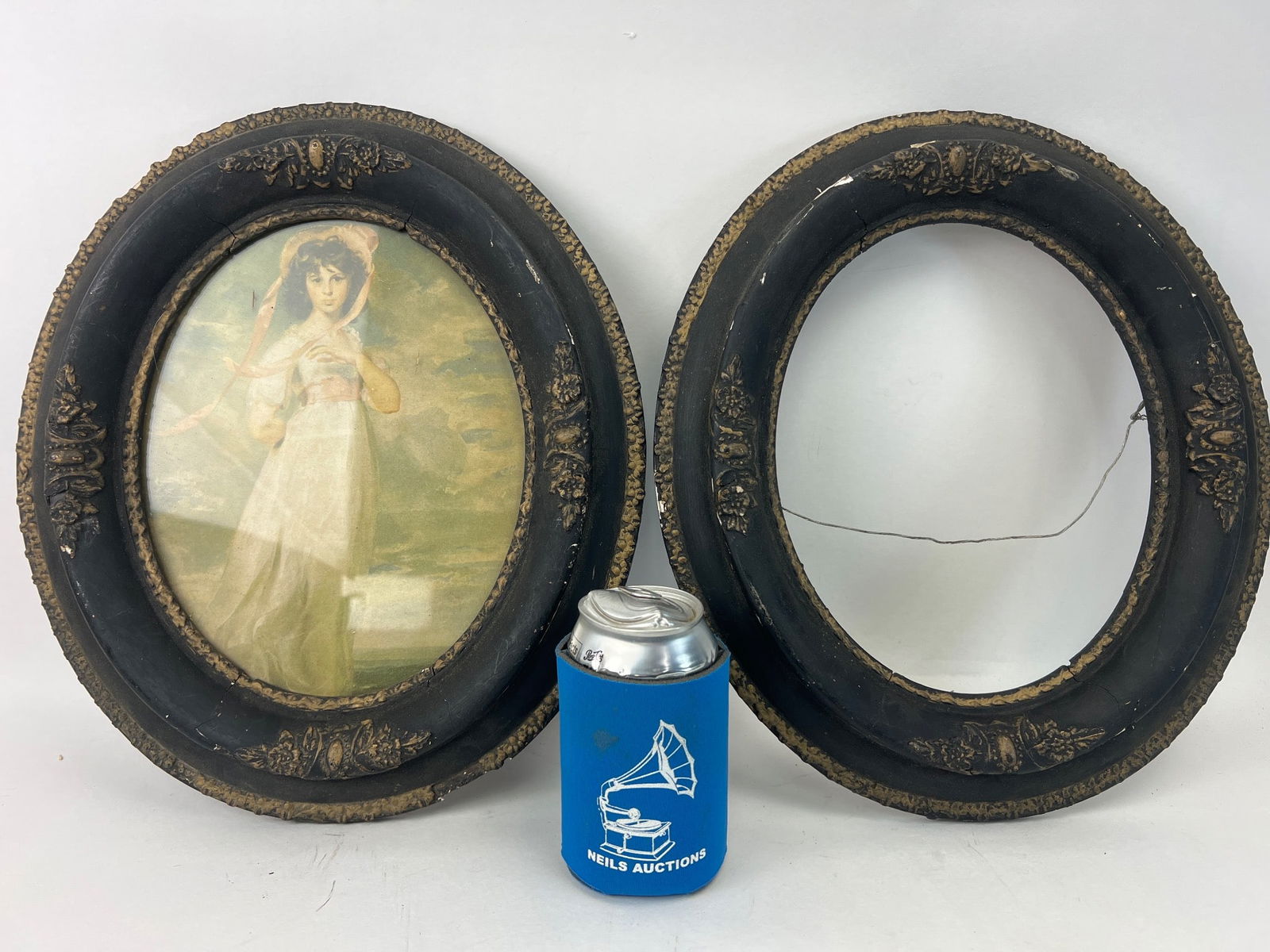 Victorian Gesso Frames With Portrait Prints - 2