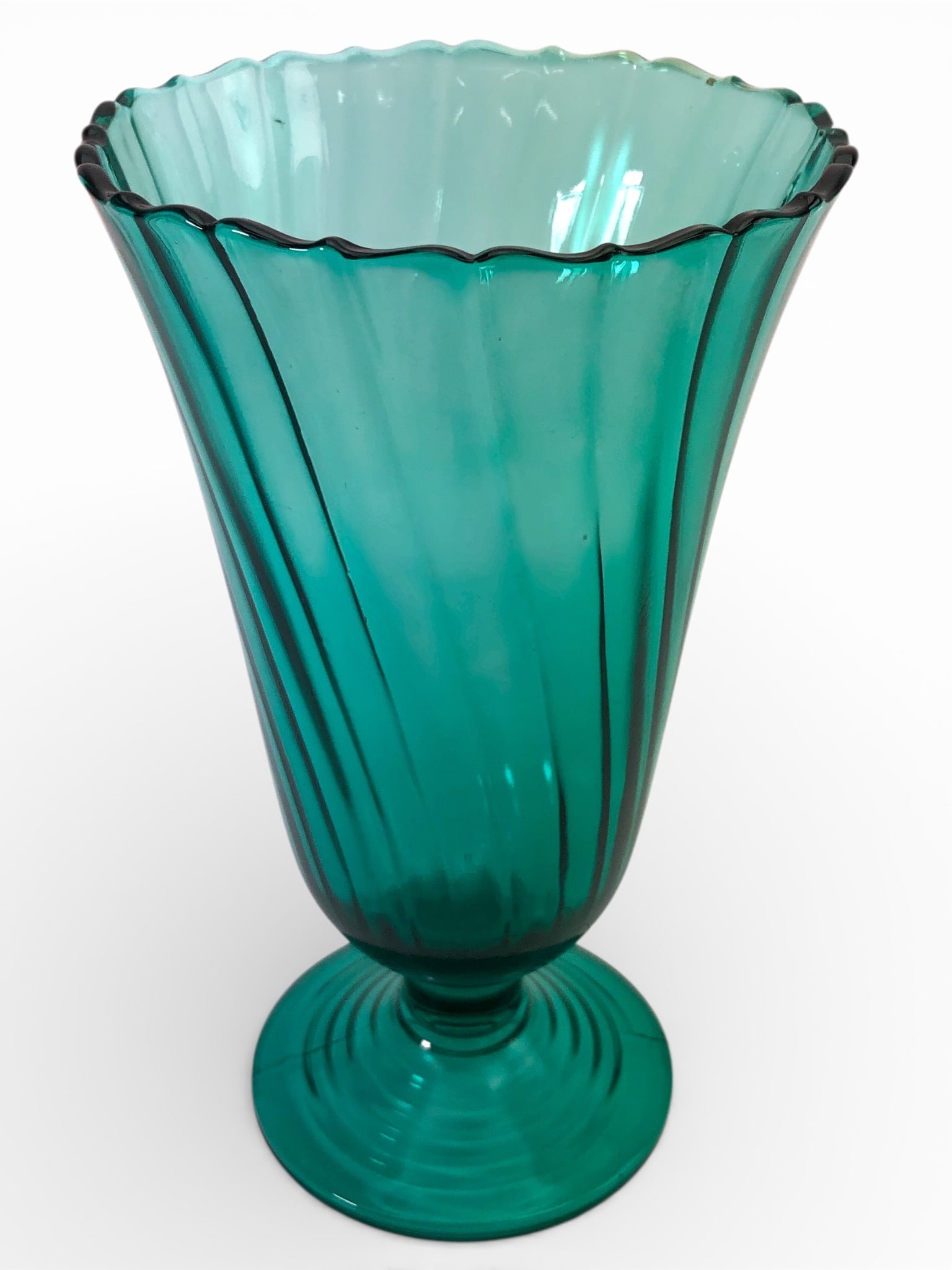 Jeanette Glass Swirl Ultramarine Vase 8.5 Tall (1 of 6)