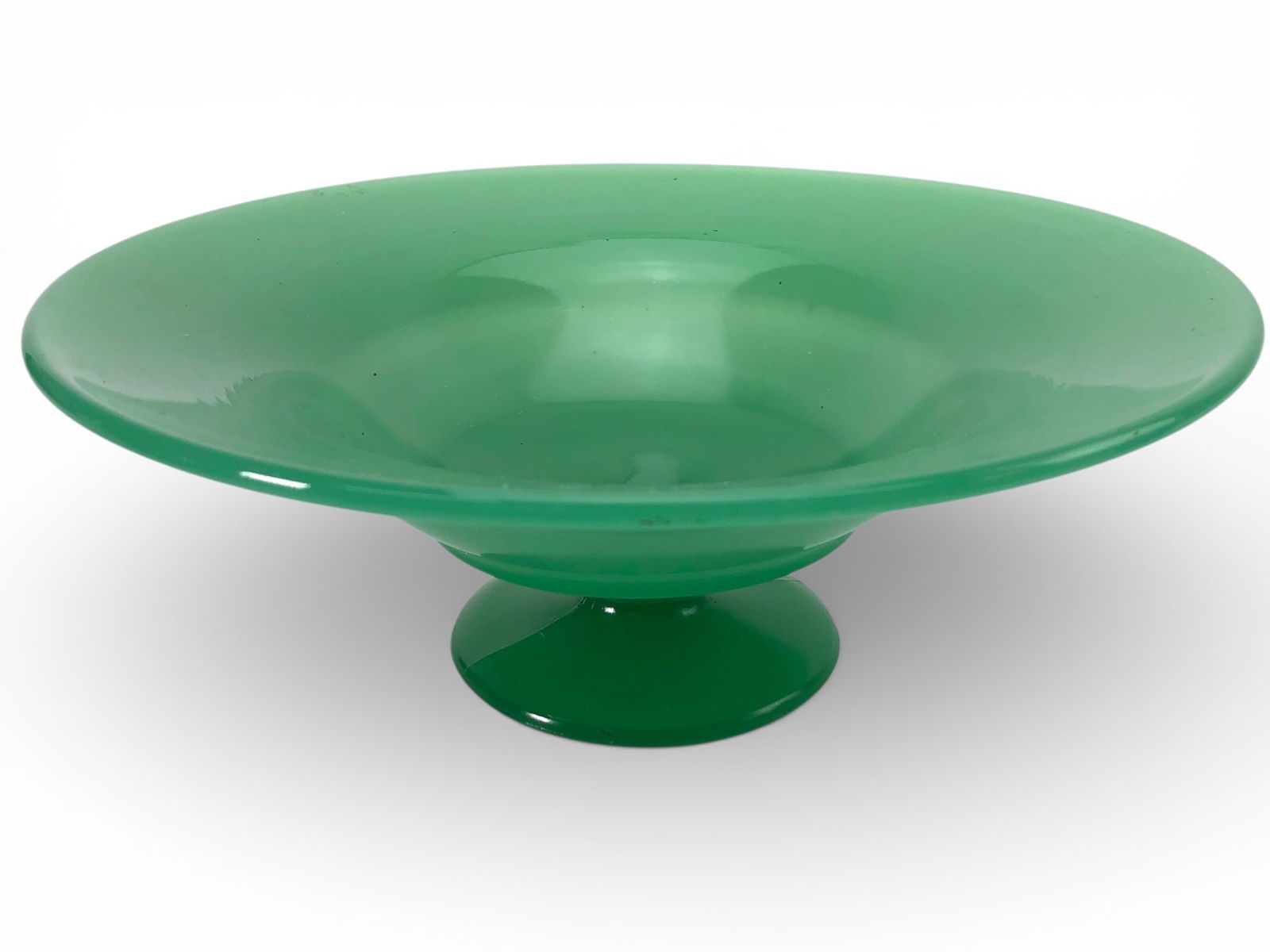 Northwood Jade Green Footed Bowl 8.25 Diameter (1 of 6)