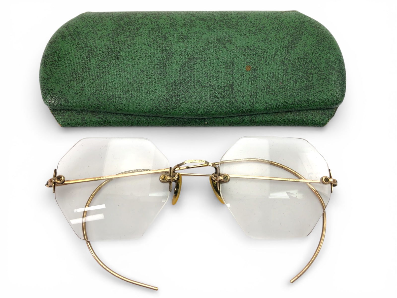 Vtg 1/10 12k Gold Octagonal Eye Glasses (1 of 14)