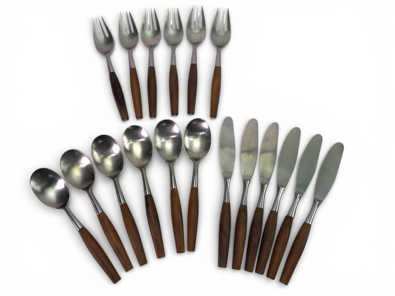 Dansk Fjord Stainless & Teak Flatware Set (1 of 10)
