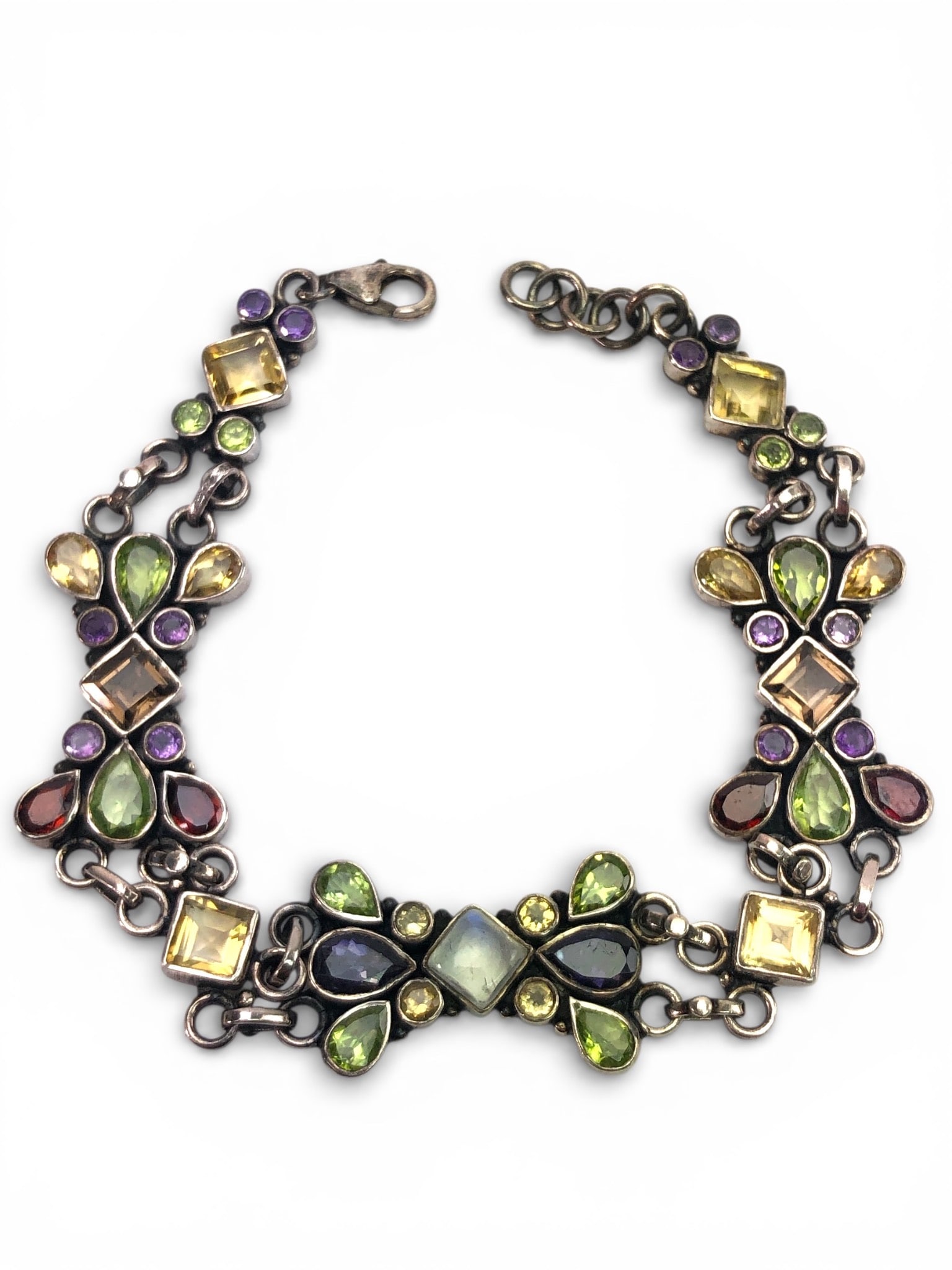 Sterling & Multi-Color Gemstone Bracelet (1 of 8)