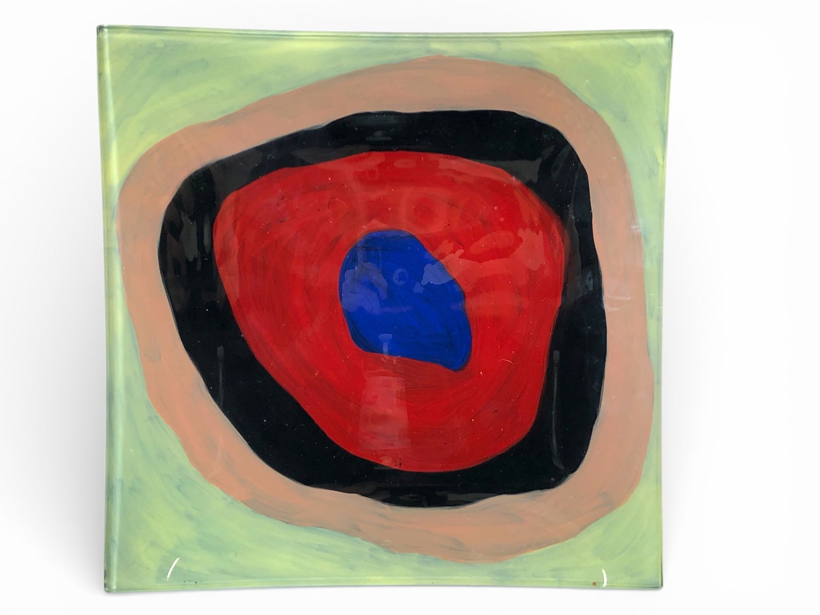 Vtg Glass Tray With Kandinsky Style Circle Design (1 of 5)