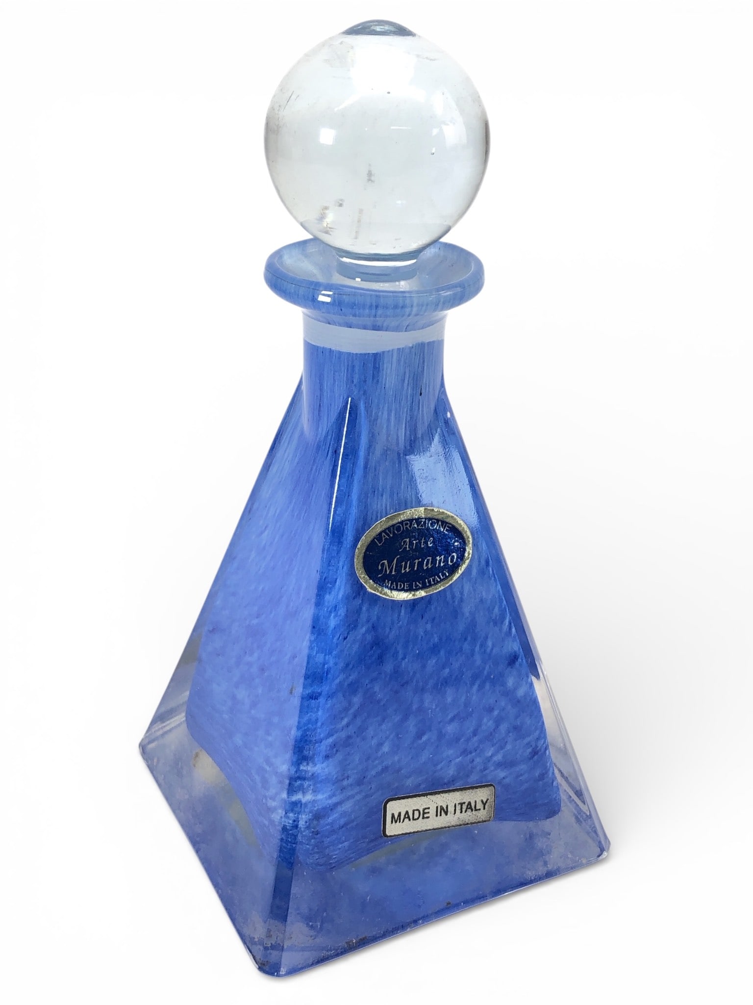 Vtg Murano Lavorazione Arte Blue Ombre Glass Perfume Bottle (1 of 10)
