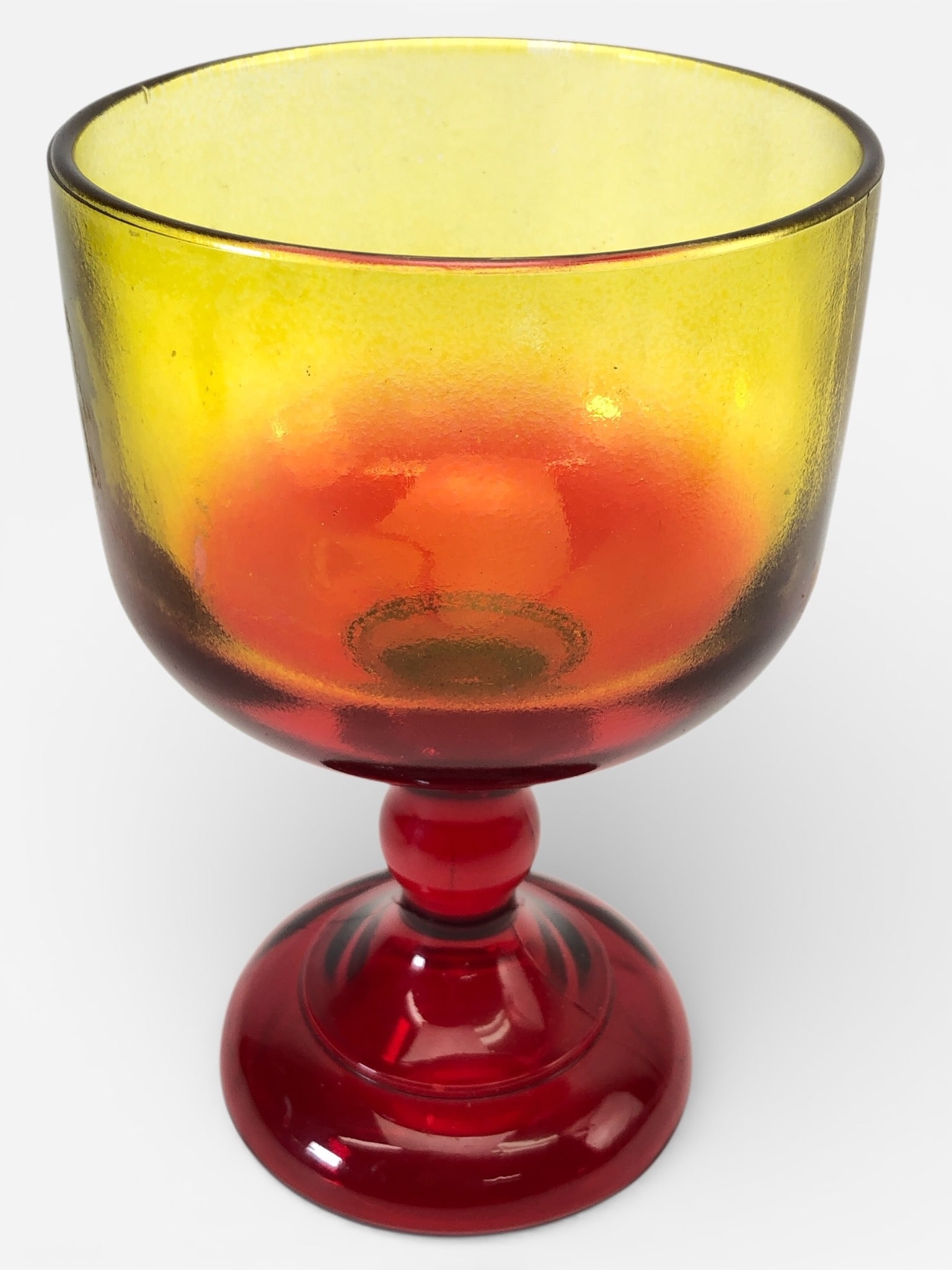 Vtg Indiana Glass Wildfire Chalice (1 of 8)