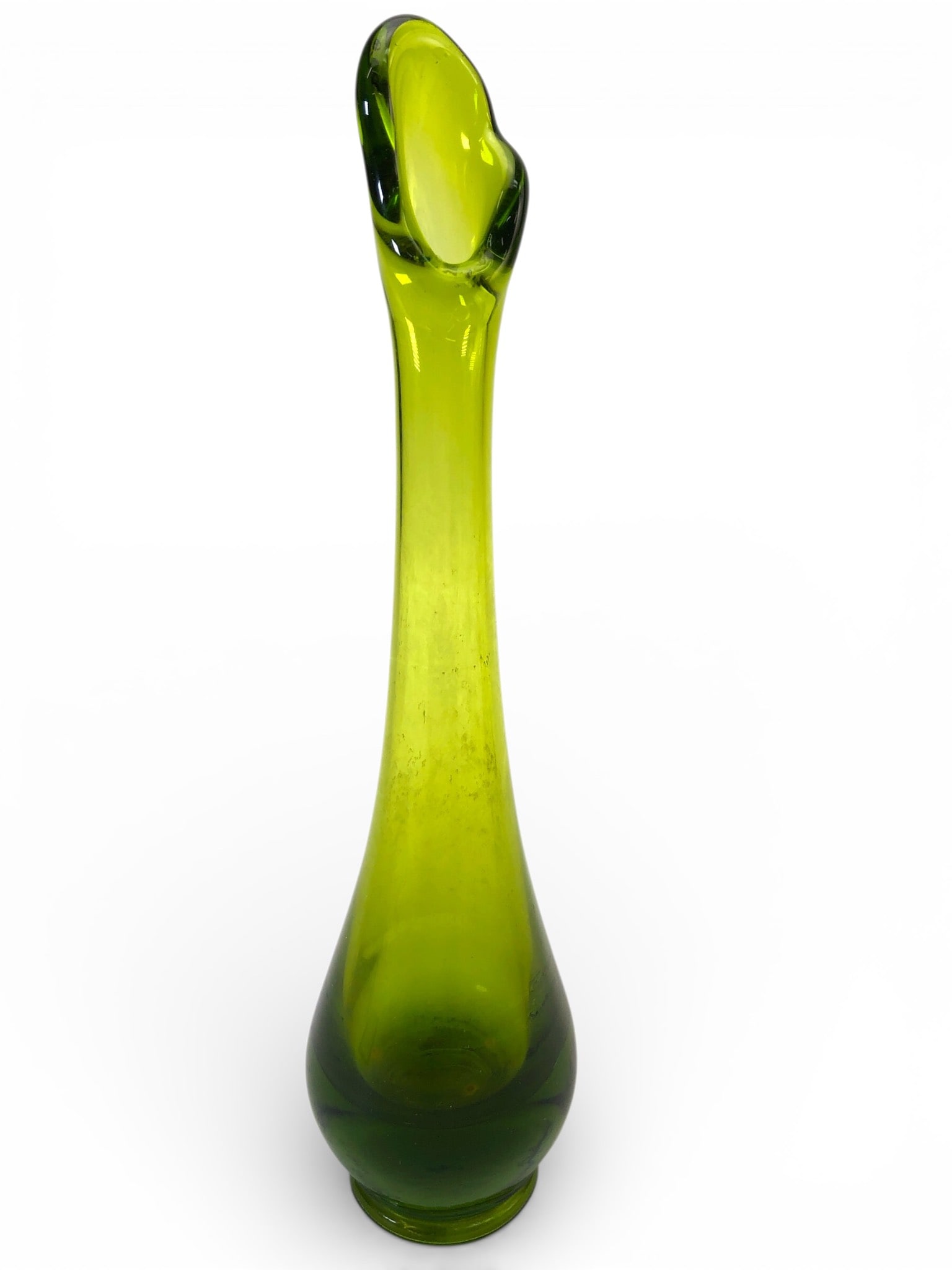 MCM Avocado Swung Glass Vase 9.5 Tall (1 of 8)