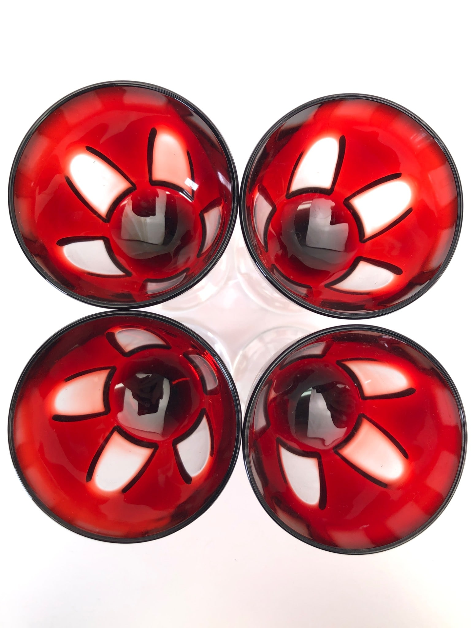 4 Cristal D’Arques Durand Ruby Red Goblets - 3