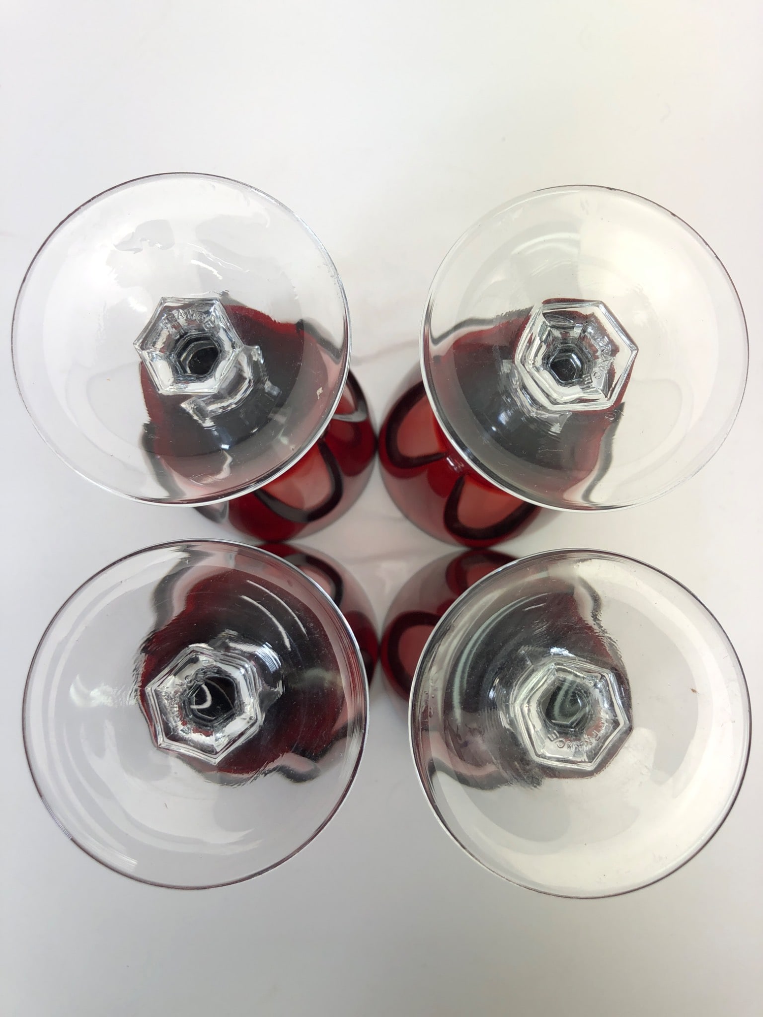 4 Cristal D’Arques Durand Ruby Red Goblets - 4