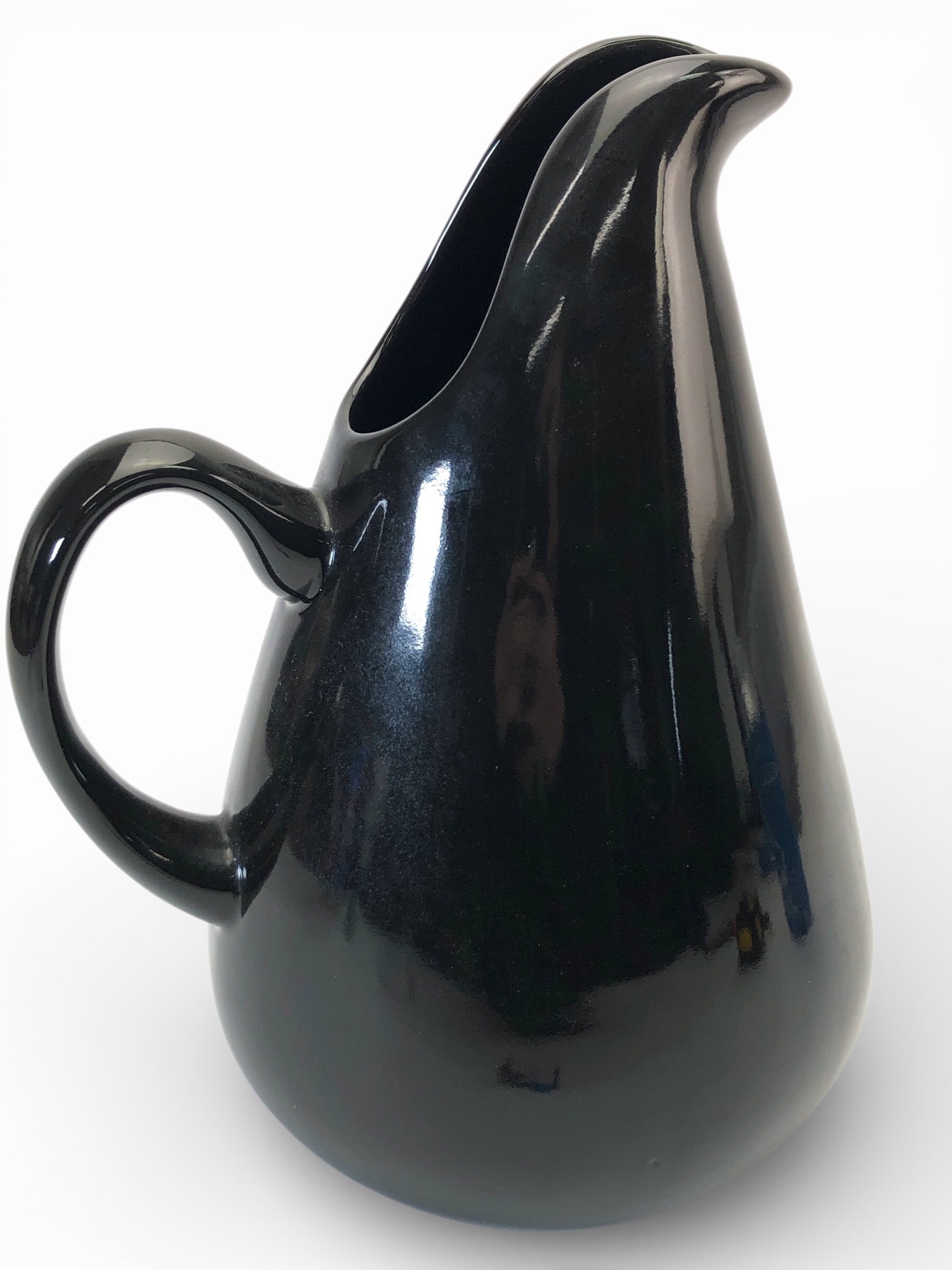 Vtg Russel Wright Oneida Black Ceramic Pitcher (1 of 8)