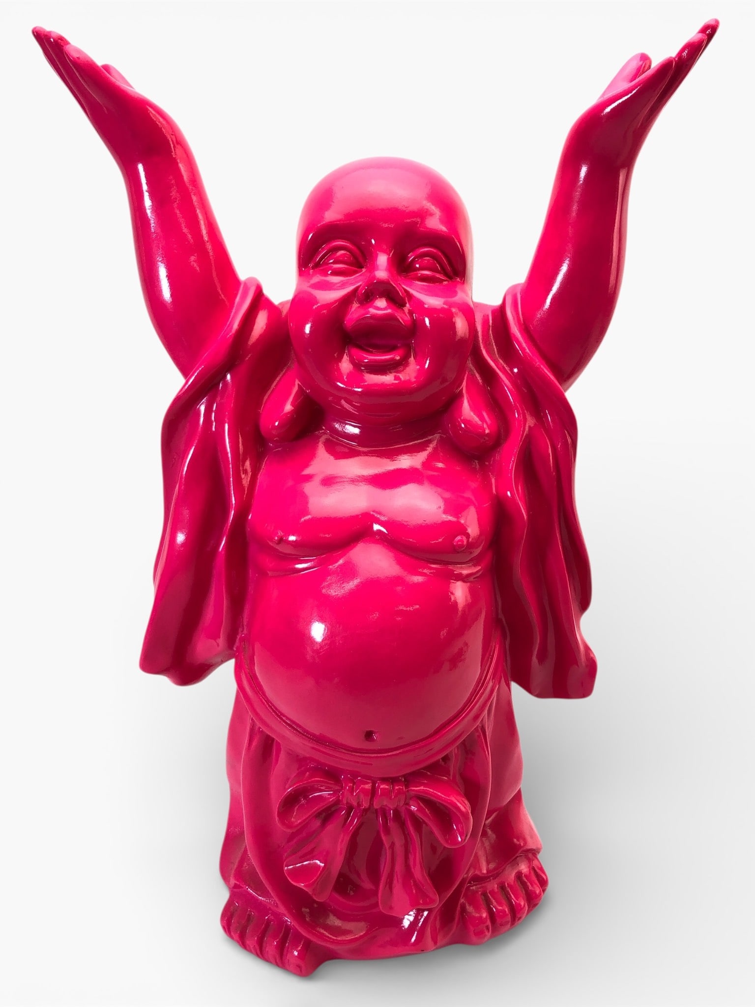 Hot Pink Resin Standing Buddha 15.75 Inches (1 of 8)