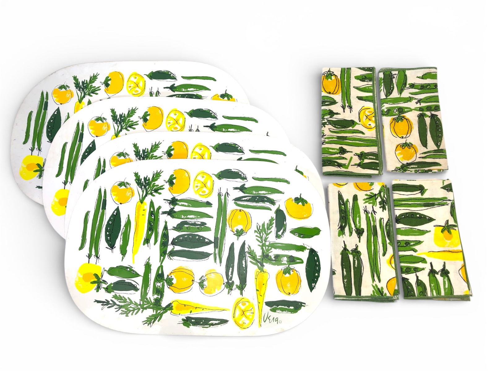 Rare 4 Vtg Vera Neumann Placemats & Napkins Set (1 of 9)