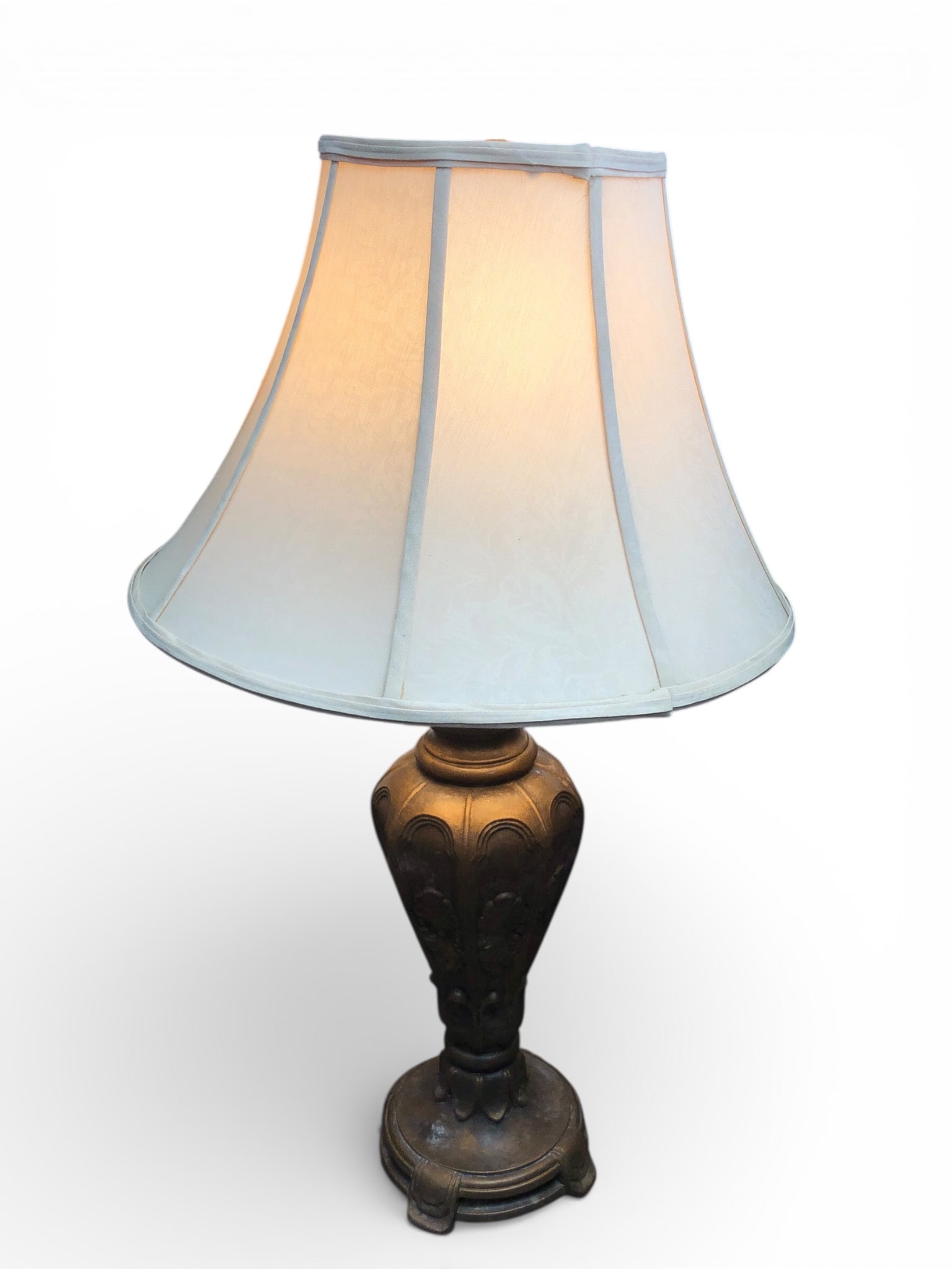 Vtg Brushed Faux Metal Table Lamp 33 Inches (1 of 8)