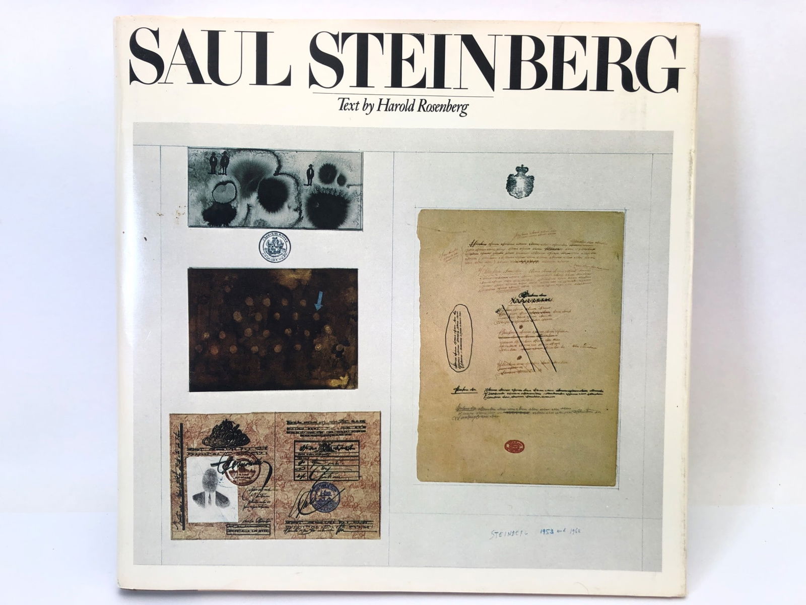 Saul Steinberg By Harold Rosenberg 1978: 1978 first edition hard cover with dust jacket for 'Saul Steinberg' featuring text by Harold Rosenberg. Published by Alfred A. Knopf, New York. Includes 274 illustrations, with 64 pages in full
