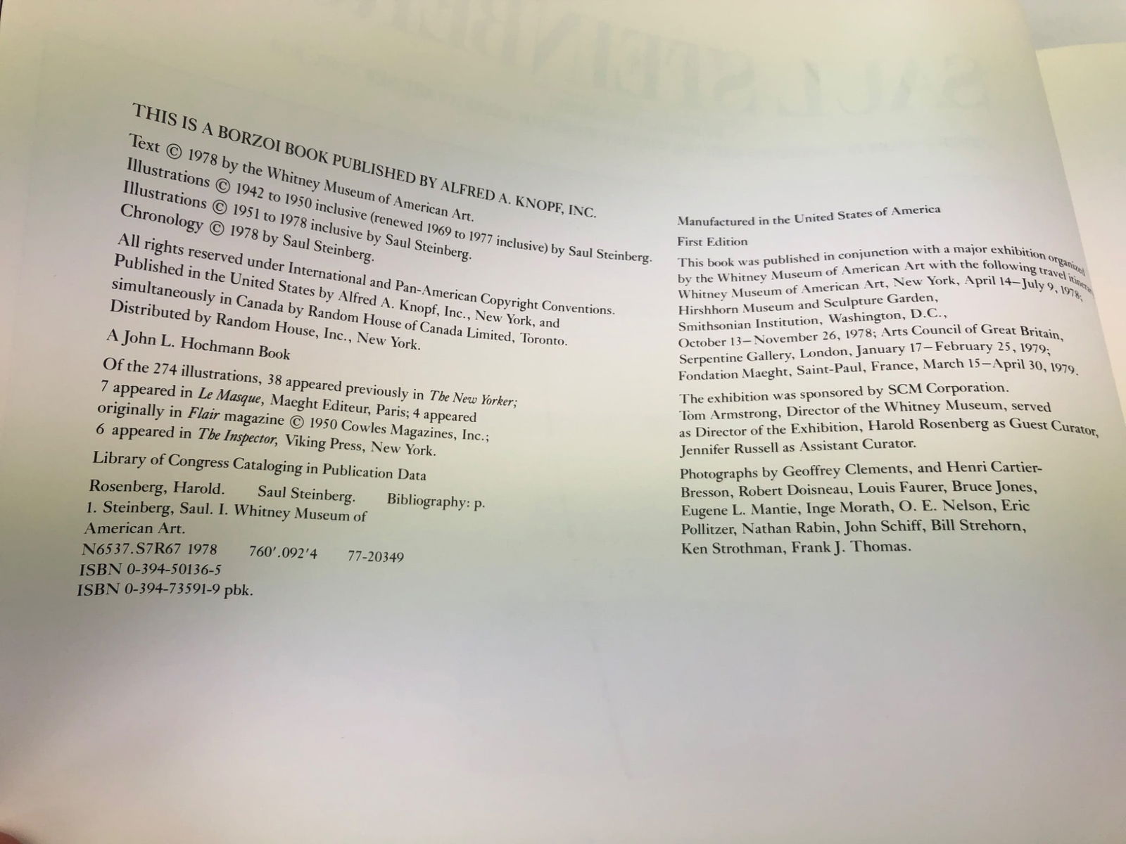 Saul Steinberg By Harold Rosenberg 1978 - 6