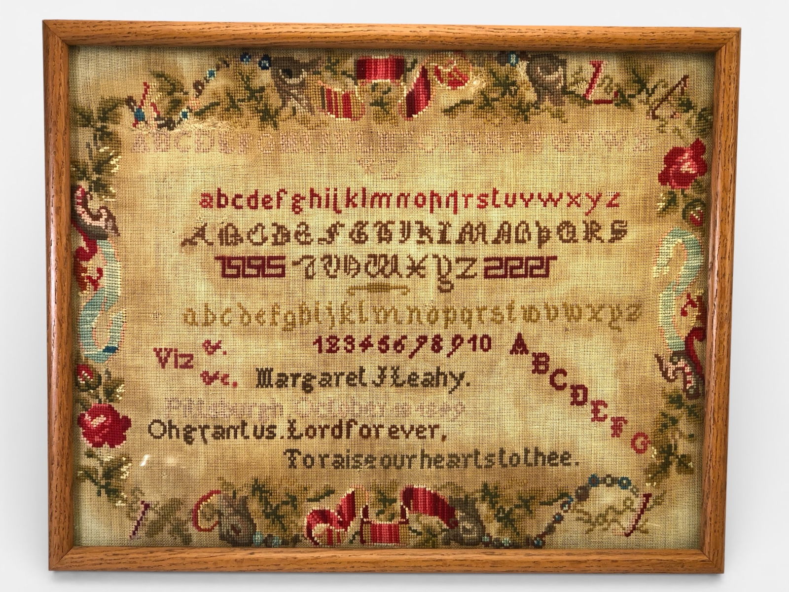 Antique October 1889 Needlework Sampler (1 of 6)