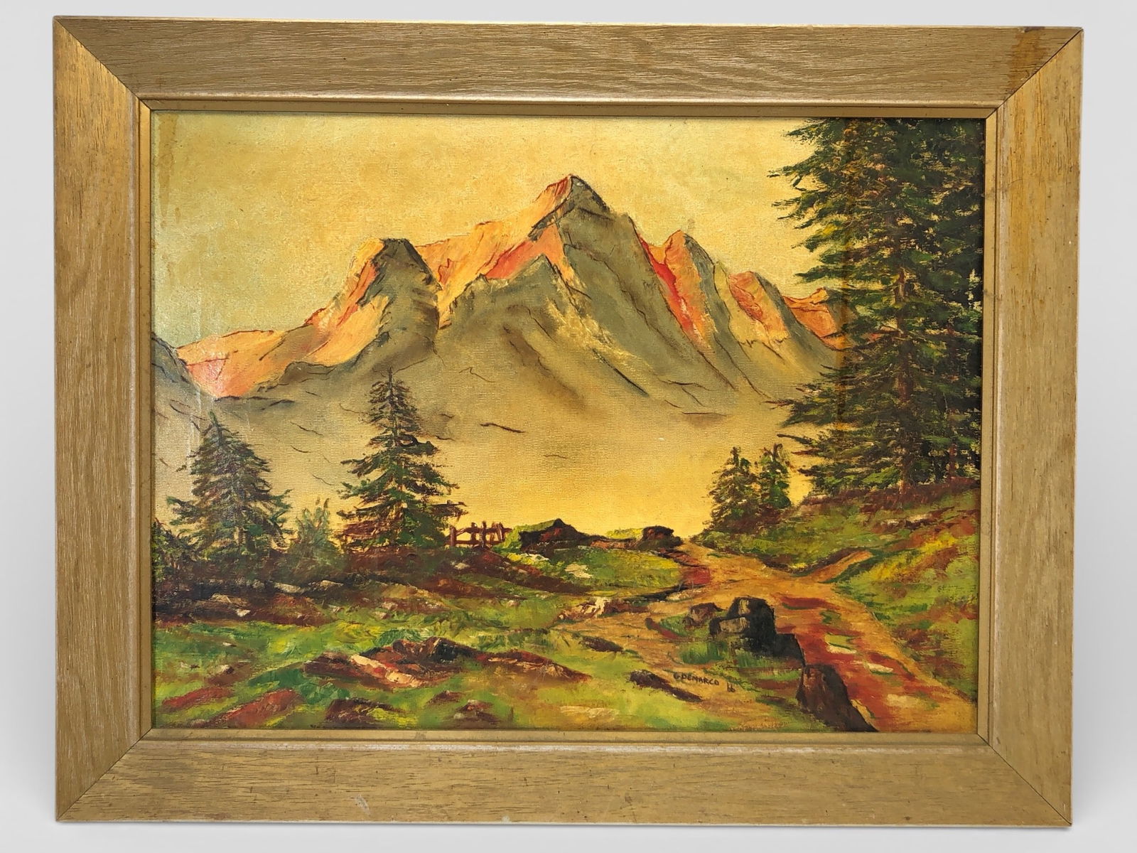 Vtg G. Demarco Signed Painting Of Mountain Forest (1 of 7)