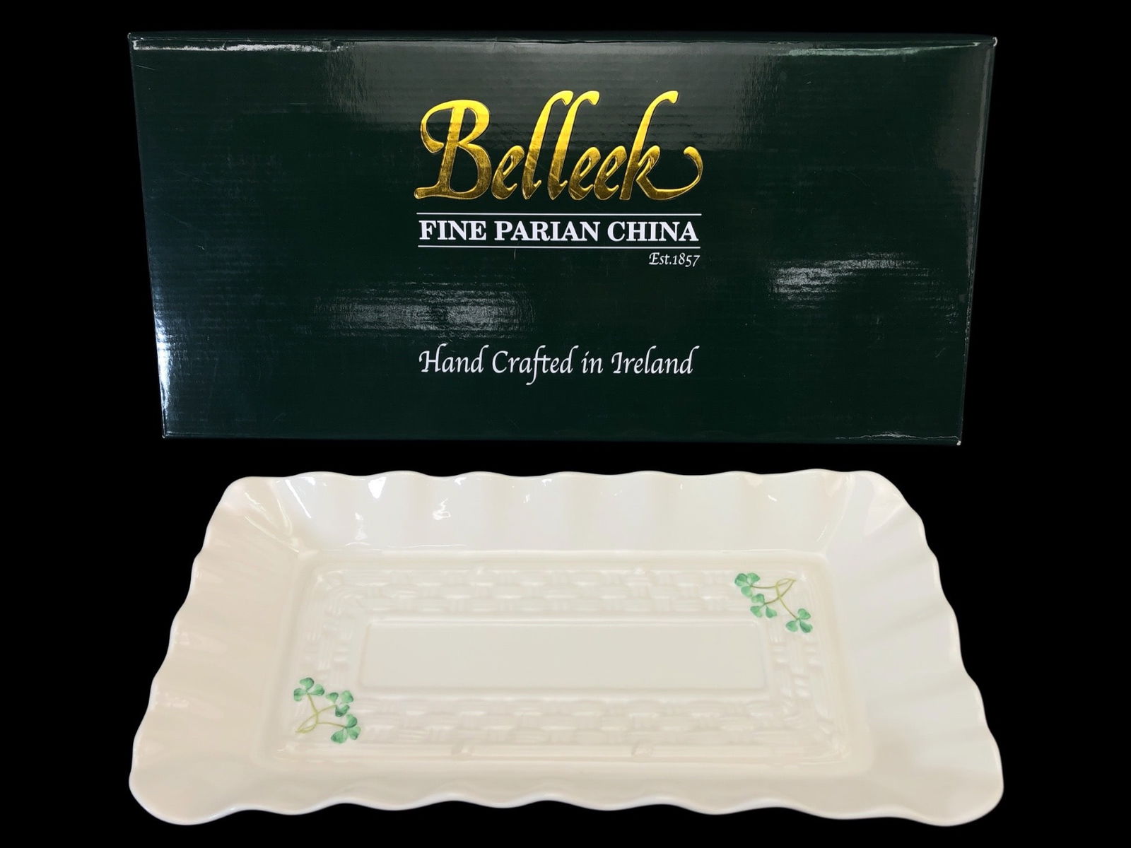 Belleek Irish Pottery Sandwich Tray 12.5×6 (1 of 10)