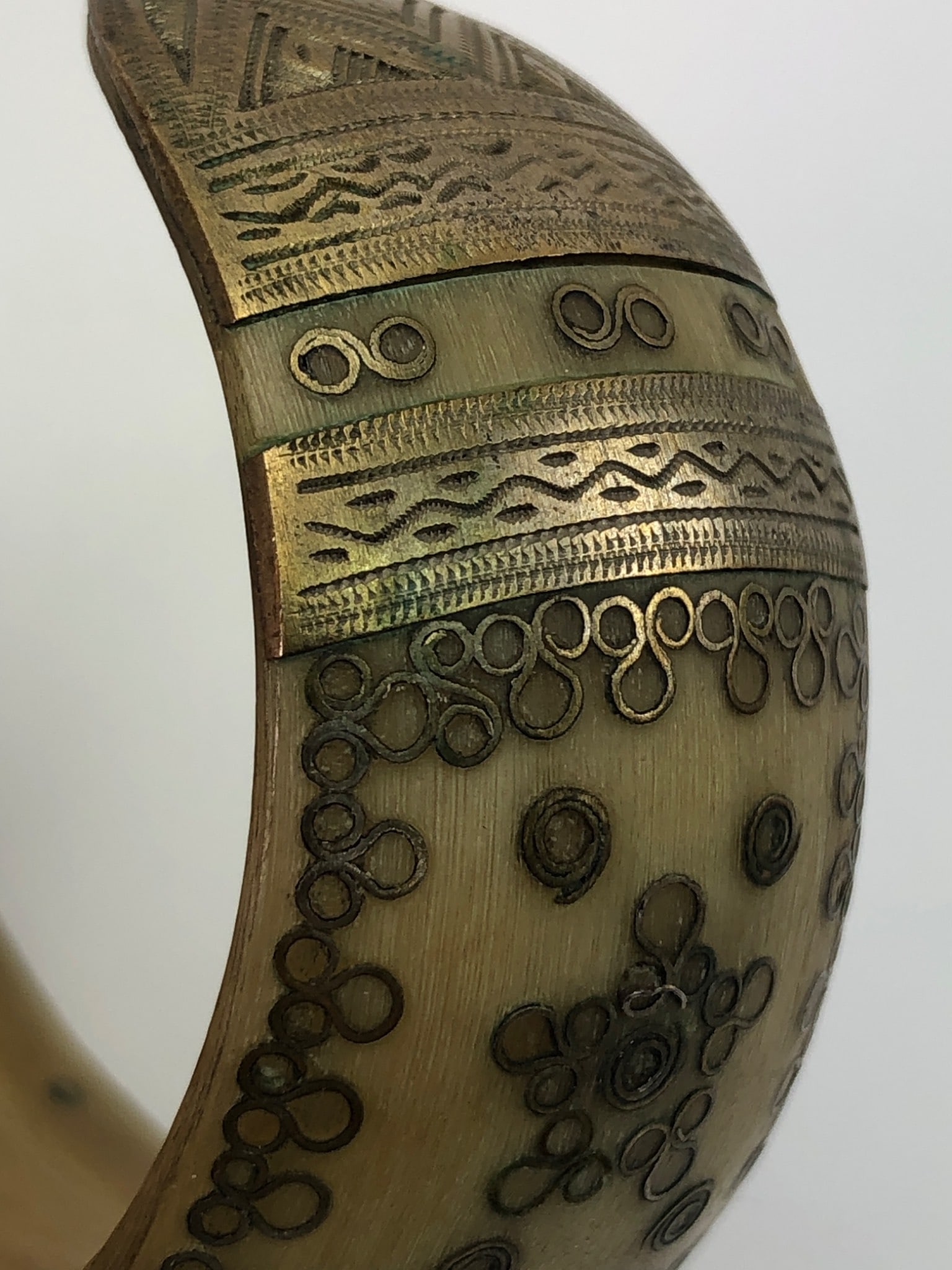 Brass & Bone Bangle Bracelets - 8