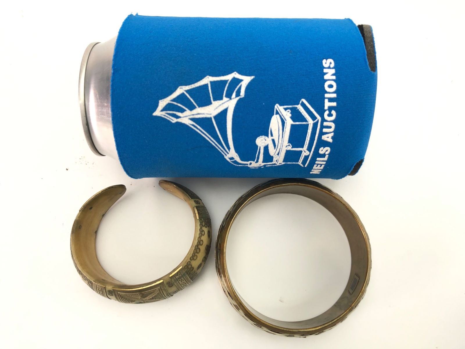 Brass & Bone Bangle Bracelets - 9