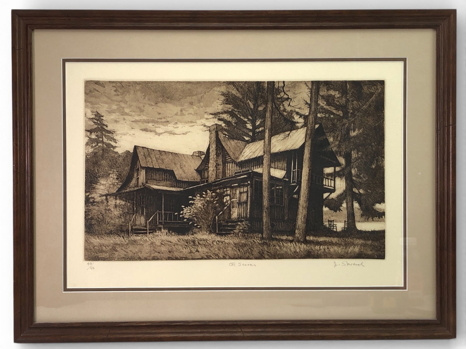 J. Skvarch Signed Etching Off Season 24.25×18 (1 of 7)